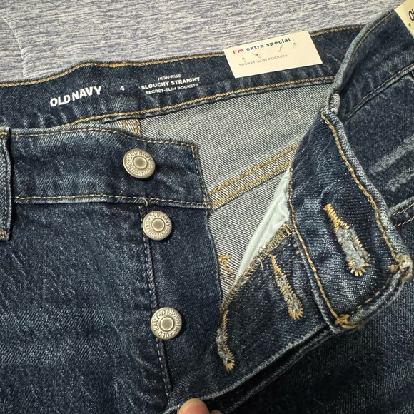 Old Navy Women’s Blue Slouchy Straight Jeans 4 - Picture 4 of 5